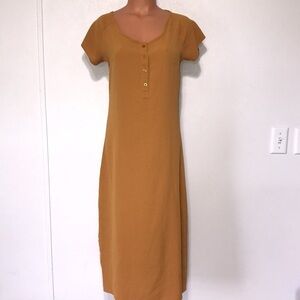 Kikisix Henley Shirt Dress Marigold Size Small